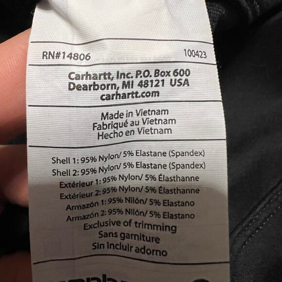 Carhartt Pants Womens Medium Force Fitted Utility Leggings Black 103609 - Picture 7 of 12